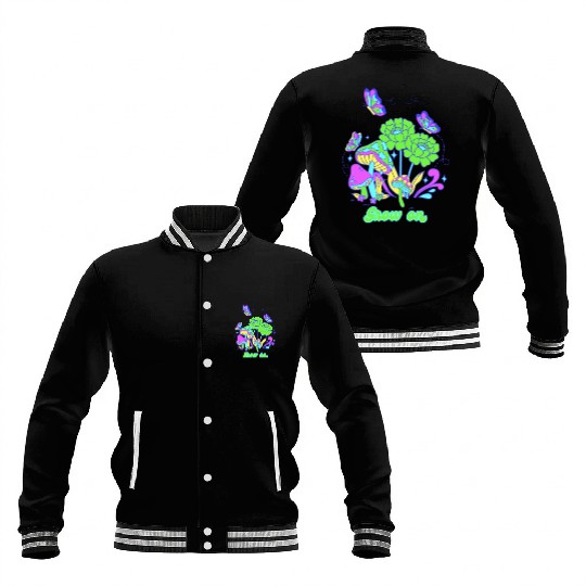Grow on Psychedelic Green Baseball Jackets