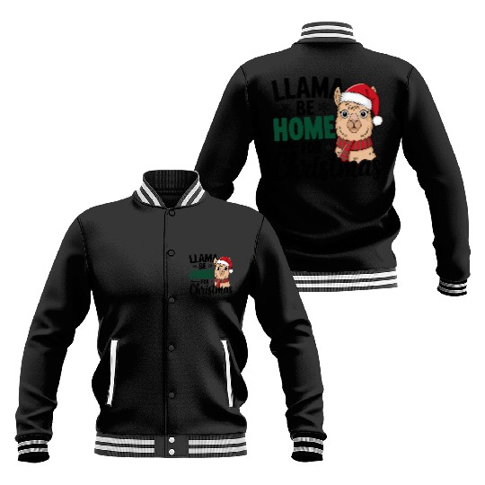 Llama Be Home for Christmas Baseball Jackets