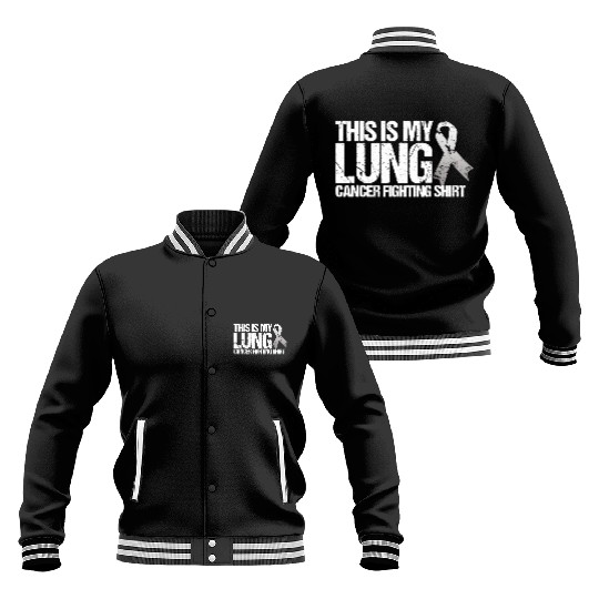 This Is My Lung Cancer Fighting Cancer Awareness Baseball Jackets
