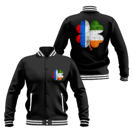 Russian Irish Shamrock Russia Ireland Flag Baseball Jackets