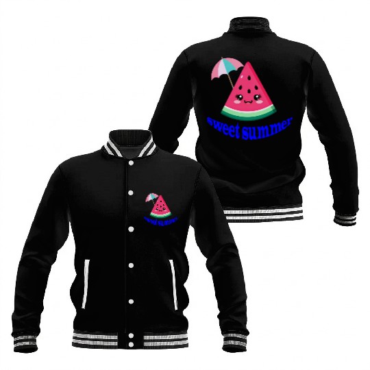 Playful Watermelon Summer Design Baseball Jackets