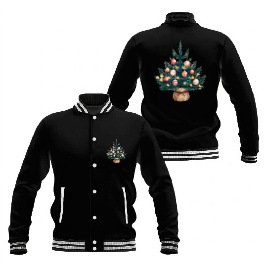 Christmas Tree Retro, Merry Christmas Baseball Jackets