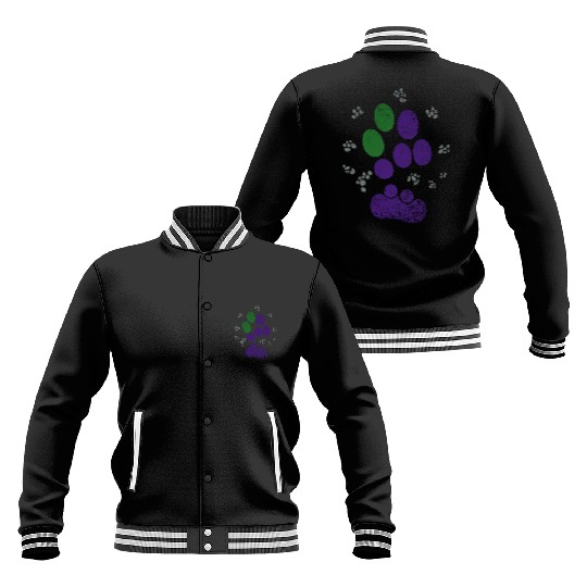AroAce Cat Paw Prints Baseball Jackets