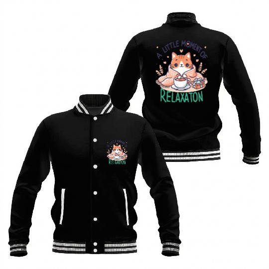 gift idea funny quote relaxation design kawaii cat Baseball Jackets