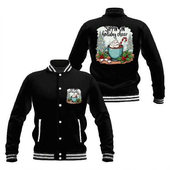 Sippin' On Holiday Cheer Hot Cocoa Baseball Jackets