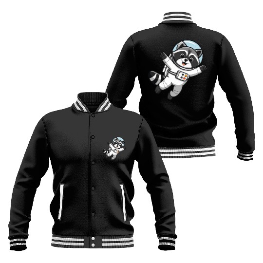 Astro Racoon for Kids Astronaut Baseball Jackets