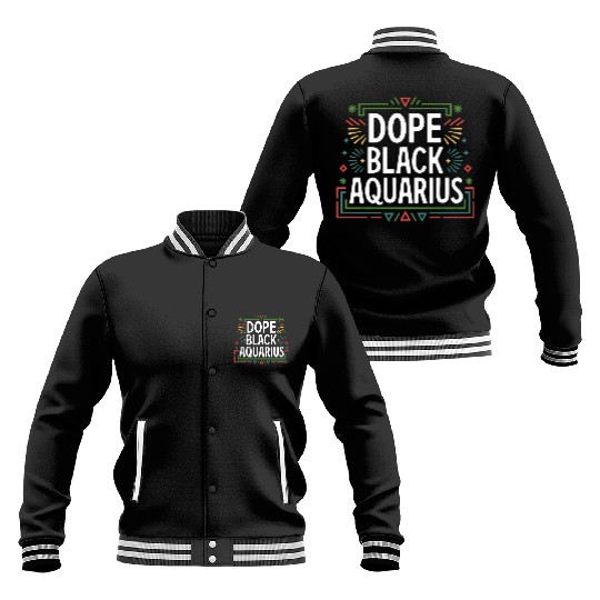 DOPE BLACK AQUARIUS Baseball Jackets