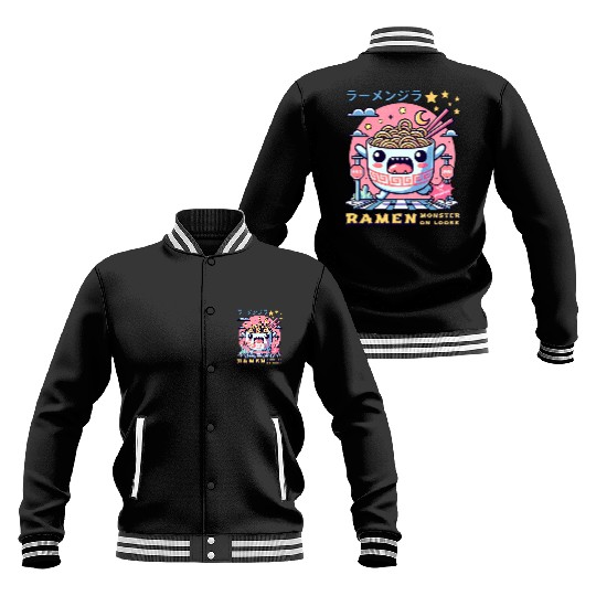 Ramenzilla Cute Kawaii Ramen Monster Baseball Jackets