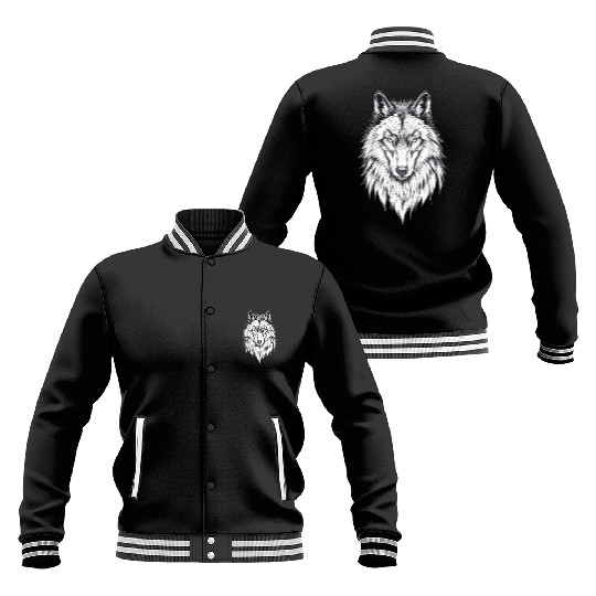 Wolf Face: Majestic and Wild Baseball Jackets