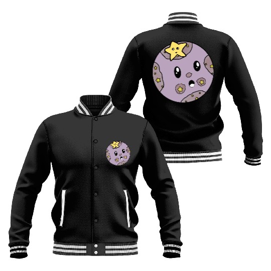 Surprised Purple Moon Baseball Jackets
