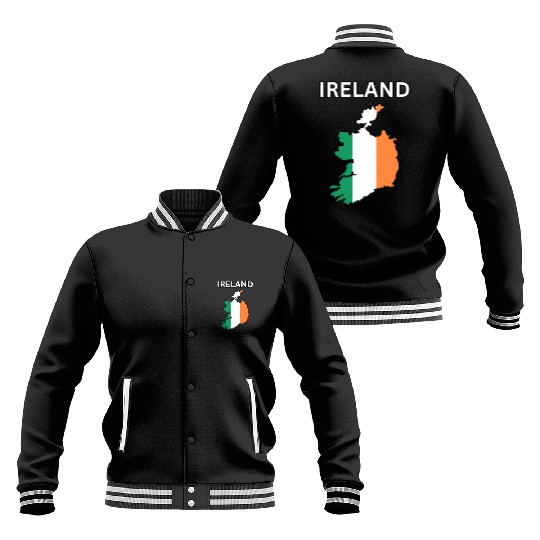 Ireland Flag Map Baseball Jackets