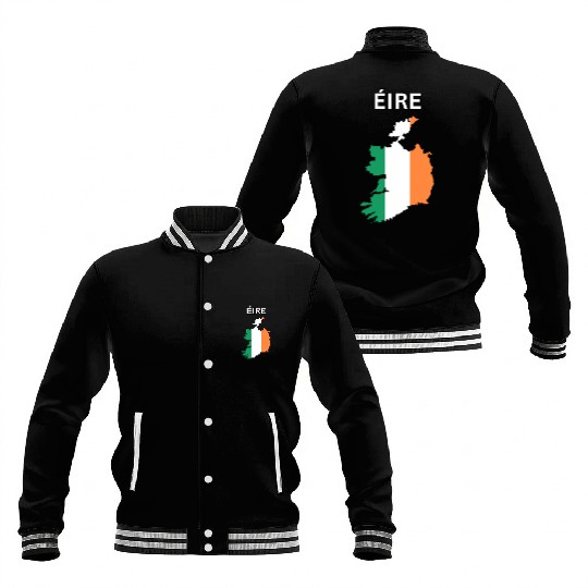 Éire Flag Map Baseball Jackets