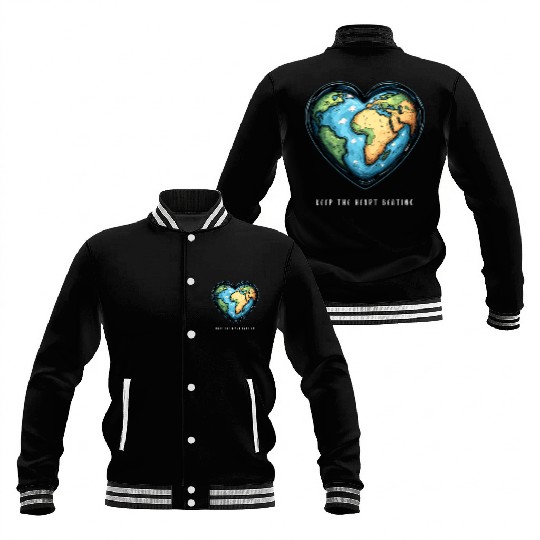 Keep the Heart Beating Environment Earth Day Earth Baseball Jackets
