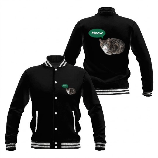 Meow, Cute Cat Design Baseball Jackets