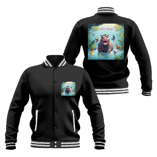 Pygmy hippo (Moo Deng) Baseball Jackets
