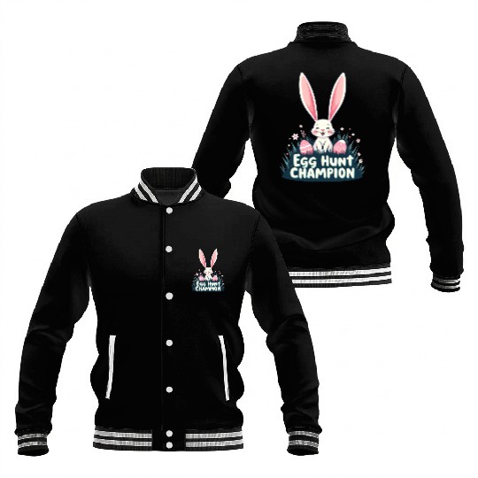 Egg Hunt Champion Bunny Design Baseball Jackets