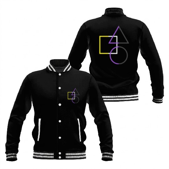 Nonbinary Pride Shapes Triangle Circle Square Baseball Jackets