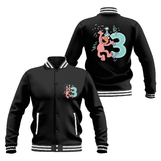 Sesame Street Birthday Design With Elmo 3 Years Baseball Jackets