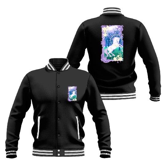 Unicorn fantasy lilac moon Baseball Jackets
