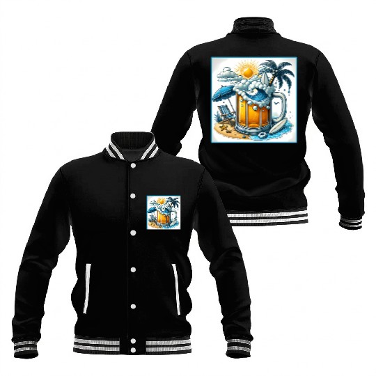 Beer Beach Design Baseball Jackets