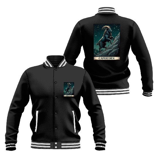 Zodiac Card Capricorn Baseball Jackets