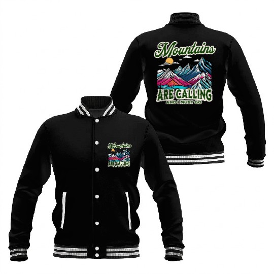 Mountains Are Calling Retro Adventure Baseball Jackets