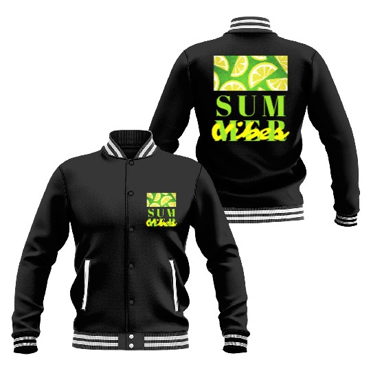 Lemon Fresh Summer Mood – Minimalist Citrus Art Baseball Jackets