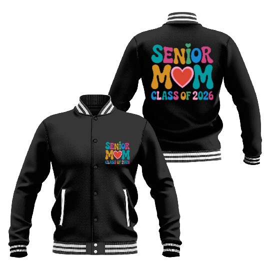 Senior Mom Class of 2026 Celebration Design Baseball Jackets