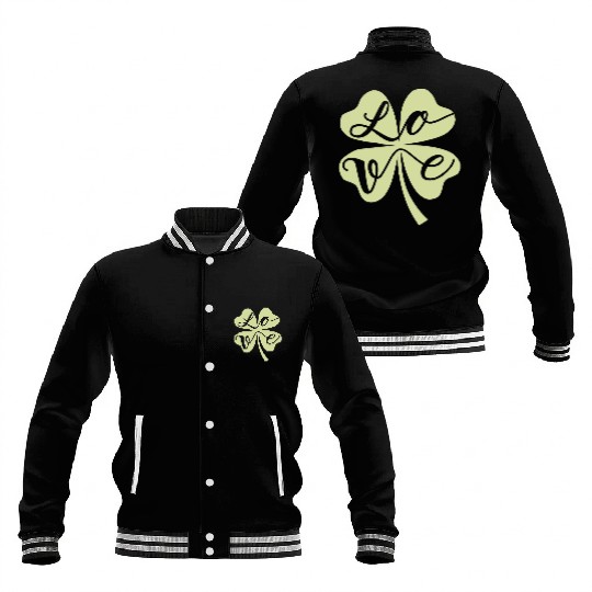 Lucky Love Four Leaf Clover Baseball Jackets