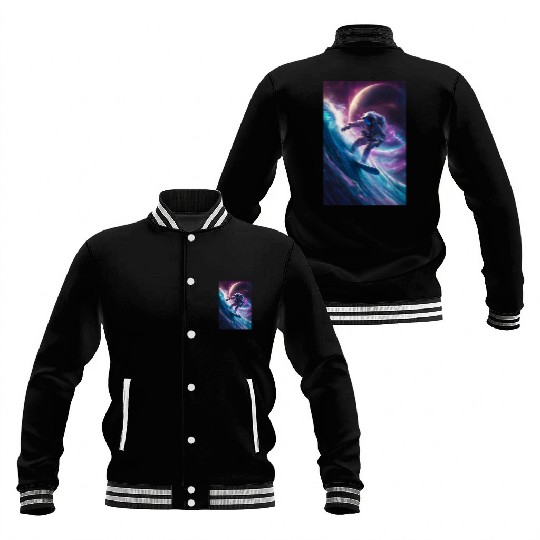 Galactic Surfing Astronaut Baseball Jackets