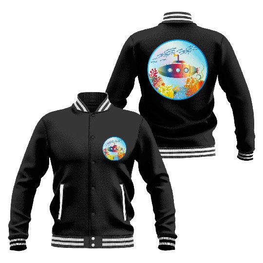 Colorful Submarine in a Tropical Coral Reef Baseball Jackets