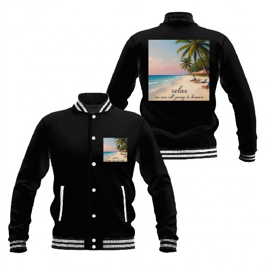 Serene Ocean Sunset Baseball Jackets