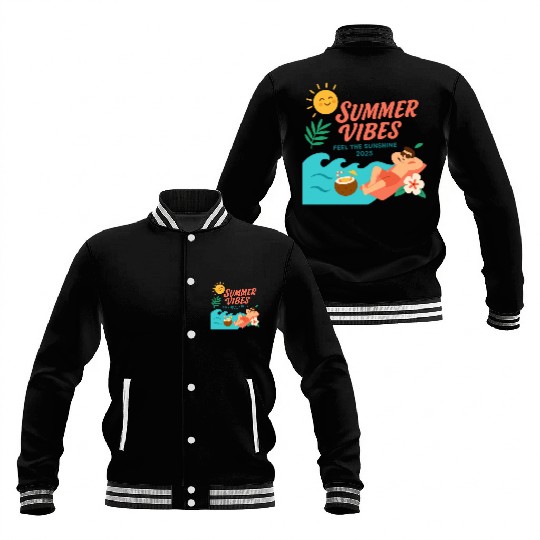 Summer Vibes Sunshine Illustration Baseball Jackets