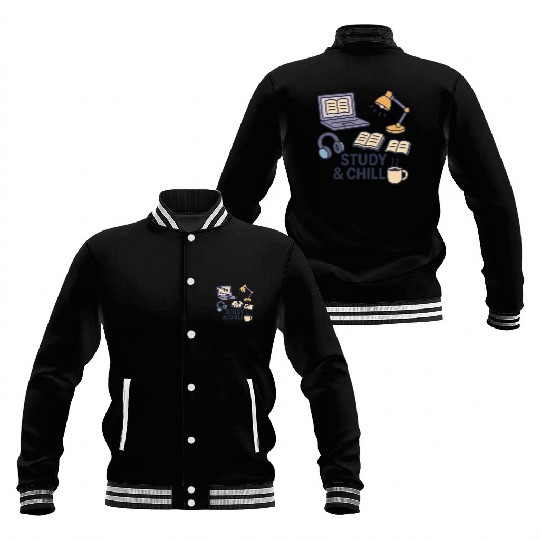 Study & Chill Cozy Design Baseball Jackets