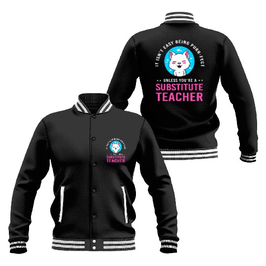 Substitute Teacher Cat Lover Baseball Jackets