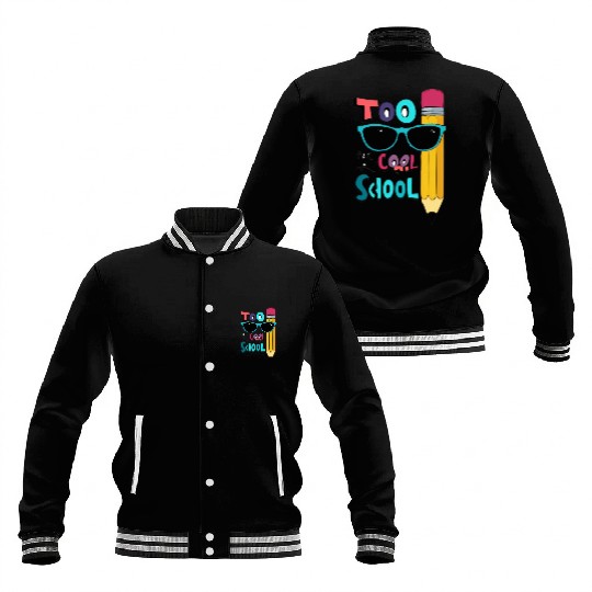 Cool School Pencil and Sunglasses Design Baseball Jackets