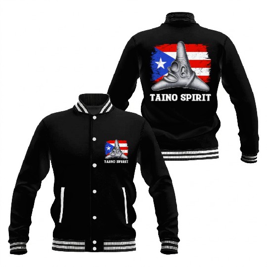 Puerto Rico Cemi Triangle Statue Flag Baseball Jackets