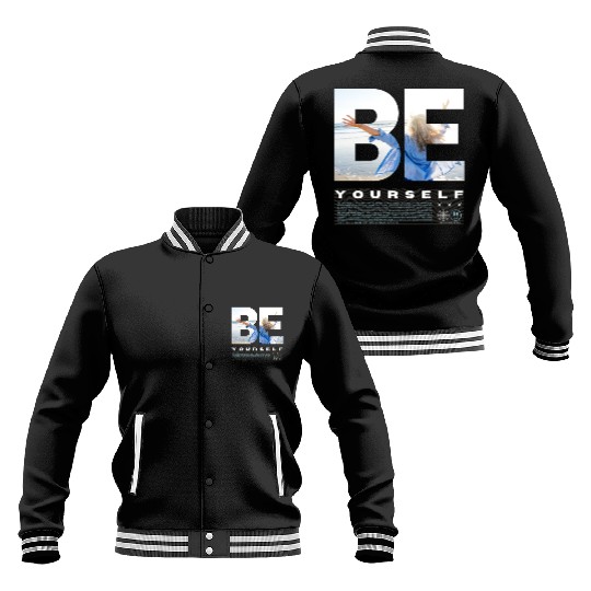 Be Yourself Inspirational Beach Scene Design Baseball Jackets