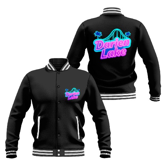 Neon Daren Lake Sign with Roller Coaster and Palms Baseball Jackets