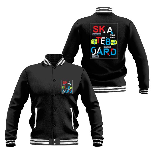 Urban Skateboard Typography New York Baseball Jackets