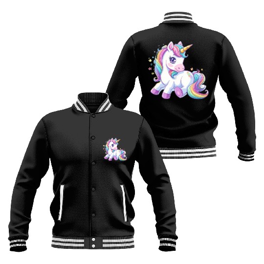 Cute unicorn rainbow fantasy Baseball Jackets