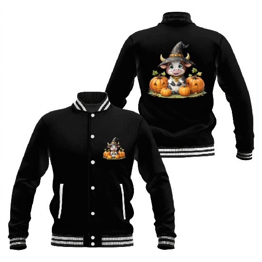 Cute Halloween Cow Baseball Jackets
