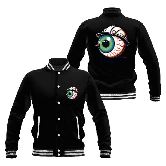 Surreal Eyeball with Space Hat Baseball Jackets