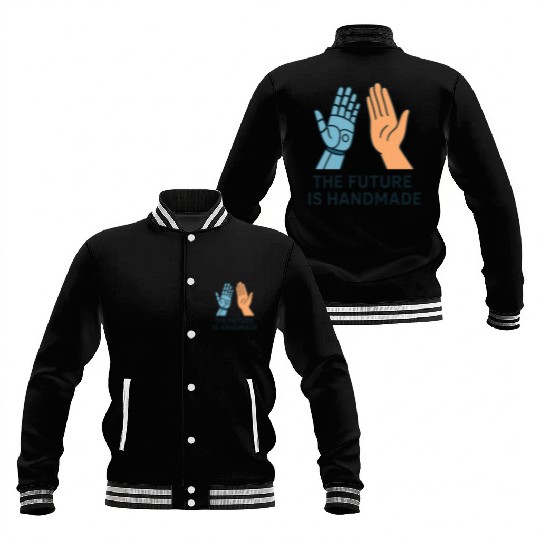 The Future Is Handmade – Human & Robot High Five T Baseball Jackets