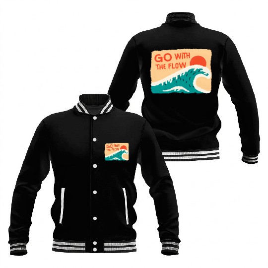 Sunset Wave Inspirational Design Baseball Jackets