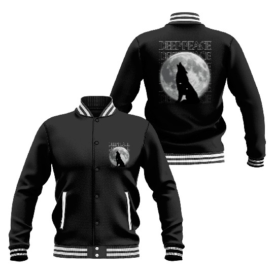 Wolf Howling at Full Moon Design Baseball Jackets