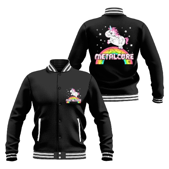 Cute Ironic Metalcore Music Festival Unicorn Baseball Jackets