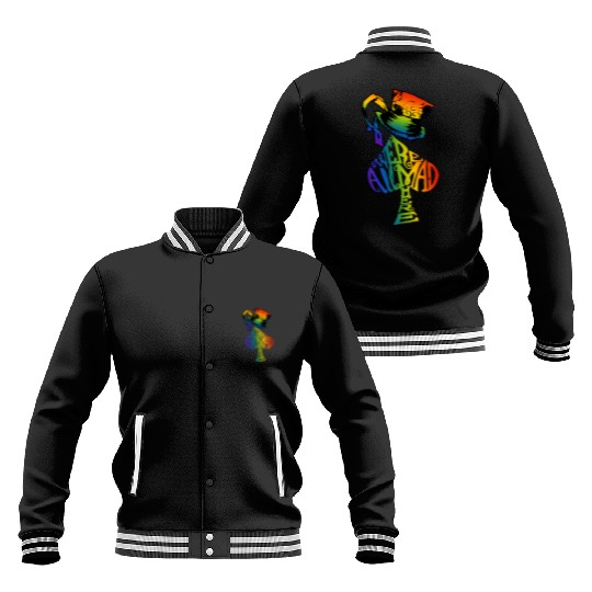 Alice in Wonderland | Were All Mad Here | Mad Hatter | LGBT Rainbow Baseball Jackets