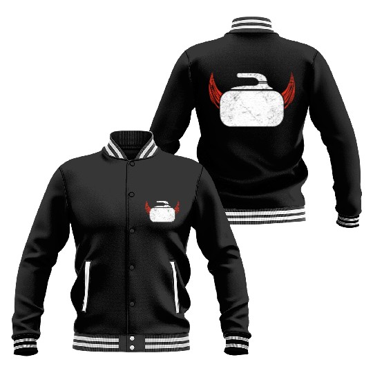 Curling Devil Ice Sports Sweeper Ice Rink Gift Baseball Jackets