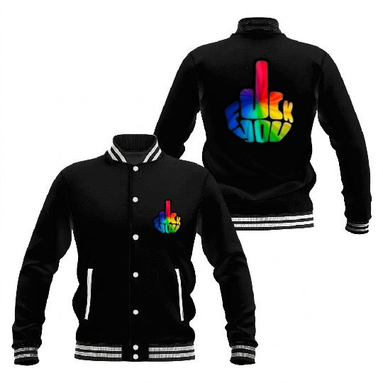 Funny Cute Middle Finger Vintage Baseball Jackets - F*ck You